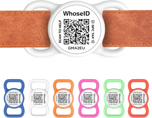 Miniatura 10 de Etiqueta para perro con código QR con NFC, etiqueta de identificación personalizada de mascota, etiqueta de identificación de perro de silicona