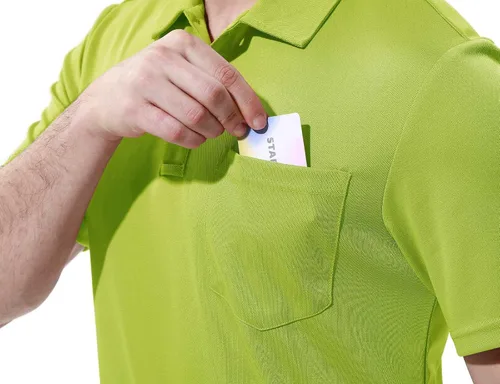 Miniatura 6 de Rdruko Polo para hombre, manga corta, secado rápido, para exteriores, golf, deportes, con bolsillo