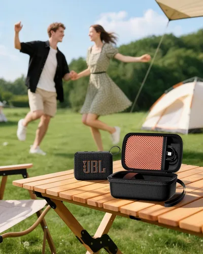 Miniatura 3 de ProCase Estuche rígido de viaje para altavoz JBL Go 4 2025/ Go 3/ Go 3 Eco Ultra, caja portátil impermeable para altavoz JBL Mini y accesorios, Negro
