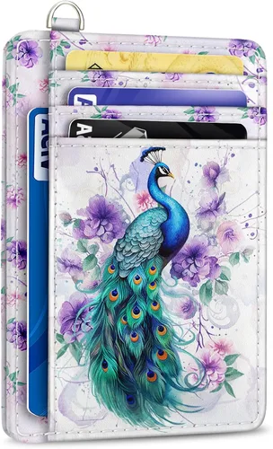 Miniatura 9 de Yonlevres Cartera delgada para tarjetas de crédito, cartera RFID para mujer, bolsillo frontal, soporte para tarjetas pequeñas, estuche para tarjetas