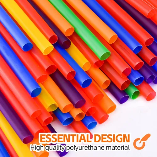 Miniatura 5 de 100 piezas de popotes jumbo para batidos, (0.4" de diámetro x 8.3" de largo) pajitas de plástico desechables coloridas grandes de boca ancha
