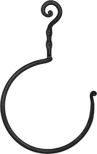 RTZEN Toallero negro mate – Anillo de toalla de hierro forjado en espiral para baño – Soporte decorativo para toalla de mano para cocina –