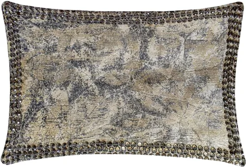Miniatura 9 de The HomeCentric Funda de almohada lumbar decorativa gris de 12 x 20 pulgadas, encaje de yute y lino, yute, almohada oblonga de lentejuelas hechas a