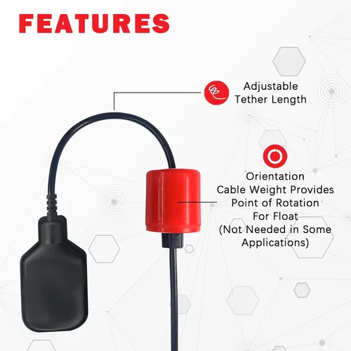 Miniatura 3 de Interruptor de flotador profesional sin enchufe, controlador de nivel de agua con protección IP68, sensor de líquido de ajuste automático para bomba