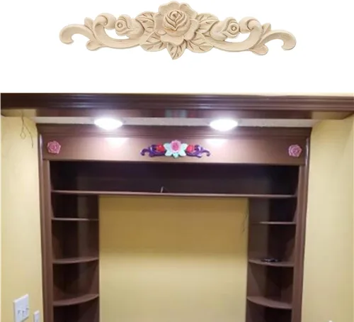 Miniatura 4 de Apliques de madera tallada para manualidades sin pintar, decoración de marco de puerta, esquina, hogar, gabinete, cama, muebles, decoración