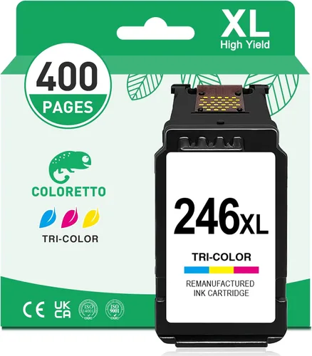COLORETTO Cartucho de tinta de repuesto 246XL para Canon 246xl Cartucho de tinta de color, CL-246XL para TS202 MX490 TR4520 MG2525 TR4500 MX492