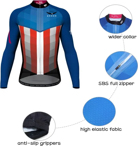 Miniatura 4 de Lo.gas Camiseta de ciclismo de EE. UU. para hombre, manga corta, para ciclismo, con bandera estadounidense, ropa de bicicleta de carretera