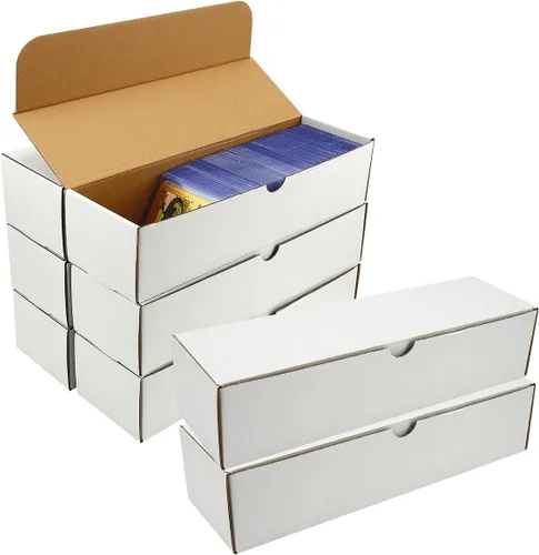 Caja de almacenamiento de tarjetas coleccionables, paquete de 8 cajas de cartón corrugado de 6400 unidades con almacenamiento y colección