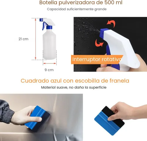 Miniatura 3 de Luxiv Kit de herramientas de aplicación de tinte de ventana de automóvil, 9 piezas de película protectora de vidrio para vehículos, herramienta