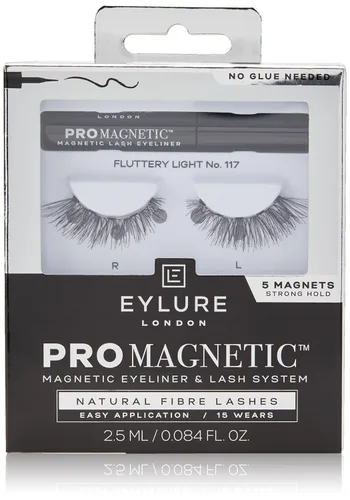 Eylure PROMAGNETIC - Kit de delineador de ojos y pestañas, no 117 pestañas de fibra natural, color negro