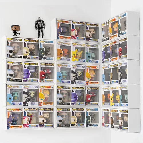 Miniatura 5 de Estuche de exhibición de versión 4 x 4 compatible con cajas Fnko Pop, apilables, 4 filas, con cubierta transparente para proteger tu colección