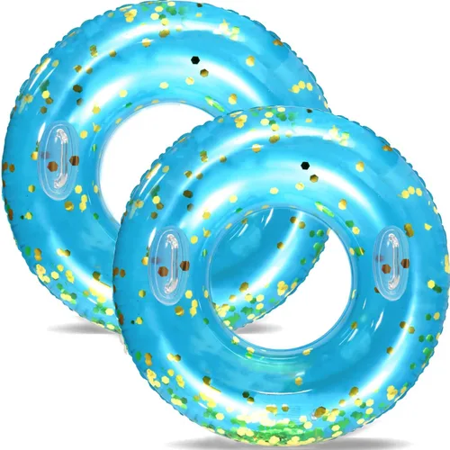 Miniatura 9 de Anillo de natación grande con asas para adultos, anillos clásicos de piscina de 47 pulgadas, tubos interiores de piscina, flotadores inflables