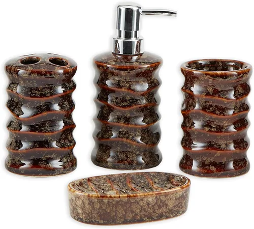 Zings & Thingz 57072867 - Accesorios de baño tipo piedra, sin tamaño, color marrón