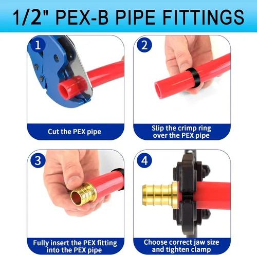 Miniatura 7 de Acoplamiento de engarce de púas PEX de 1 pulgada para tubería PEX-A/B/C (paquete de 15)
