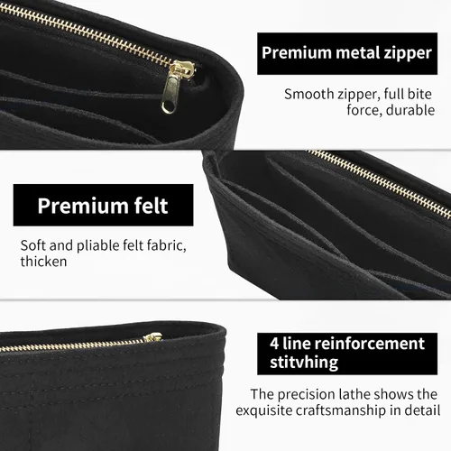 Miniatura 5 de Organizador de fieltro con cierre de cremallera, bolsa de hombro GG Marmont Matelasse, organizador de bolso de mano para mujer, bolsa