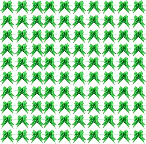 100 lazos grandes de 2.0 in de colores surtidos para Navidad, bodas, fiestas, cumpleaños, automóvil, vacaciones, bolsas, cestas, botellas, Verde