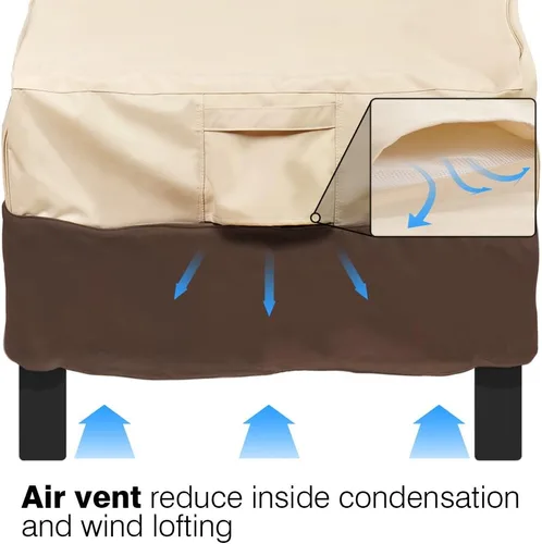 Miniatura 7 de Vailge - fundas para sillas de patio, funda para asiento profundo, resistente e impermeable, para exteriores, césped, patio beige y marrón