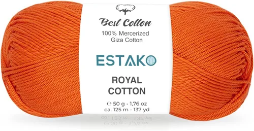 Miniatura 68 de Estako Algodón Royal, 100% hilo de algodón giza mercerizado, suave, súper fino 1 para ganchillo y tejer, 1.76 onzas (50g) / 137 yardas (125m)
