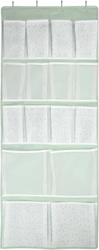 Miniatura 8 de Organizador de almacenamiento colgante de 16 bolsillos para colgar sobre la puerta con 4 tipos de bolsas para zapatos, calcetines, sombreros, ropa