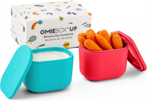 Miniatura 14 de Omie Caja (paquete de 2) recipientes para salsas a prueba de fugas, recipiente para aderezo de ensalada, recipiente de condimentos con tapas