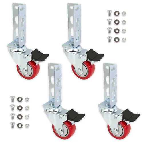 4 ruedas giratorias para almacenamiento (se adaptan a estantes autobloqueantes sin tornillos) (3 pulgadas (capacidad total máxima de 500 libras))
