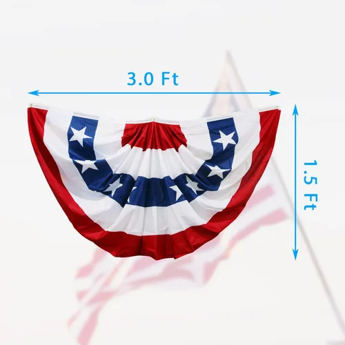 Miniatura 6 de HOOSUN Decoraciones del 4 de julio, banderines de bandera estadounidense para exteriores, decoraciones patrióticas del 4 de julio de 1.5 x 3 pies