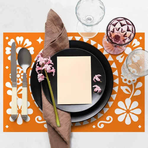 Miniatura 4 de Yingzhao 100 manteles individuales desechables de papel mexicano para fiestas, manteles individuales de Picado Cinco de Mayo, a granel para mesa