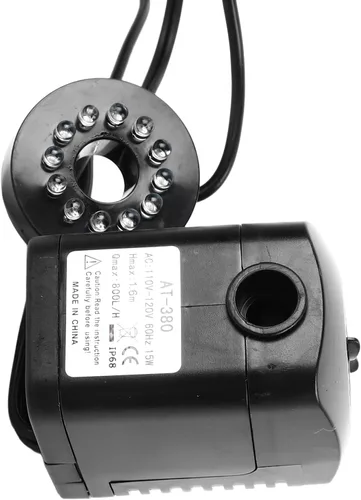 Miniatura 6 de Mini sumergible, bomba de fuente de 15 W 264 GPH con 12 luces LED coloridas para estanque al aire libre, acuario, característica de agua, jardines