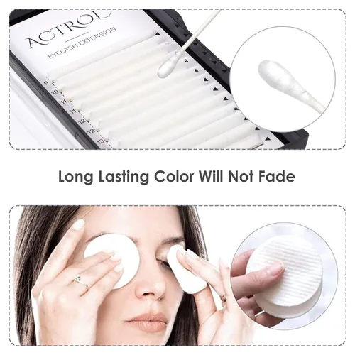 Miniatura 4 de Extensiones de pestañas de colores Easy Fan de 0.354-0.630 in, mezcla de blanco, rizo D, fácil de abanear, 0.003 in, suministros de pestañas