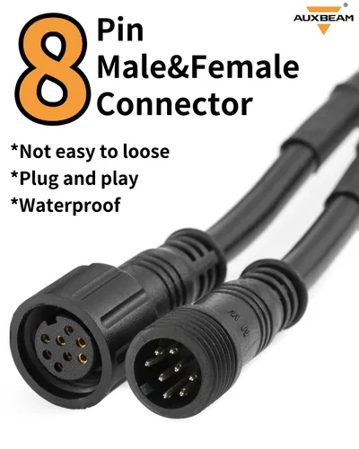 Miniatura 2 de Auxbeam Extensión de arnés de cableado de 8 pines de 3.94 pies para panel de interruptor Auxbeam de 6 vías BC60, controlador de interruptor GC60