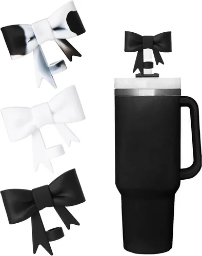 Miniatura 9 de Juego de 4 fundas de popote con diseño de estrella compatibles con vasos Stanley de 30 y 40 onzas, reutilizables, bonitas puntas de popote