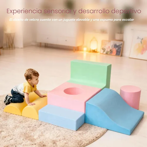 Miniatura 6 de MIND&ACTION 6 piezas de juguetes de escalada para niños pequeños, juguetes de escalada para niños de 1 año, juego suave, bloques de escalada