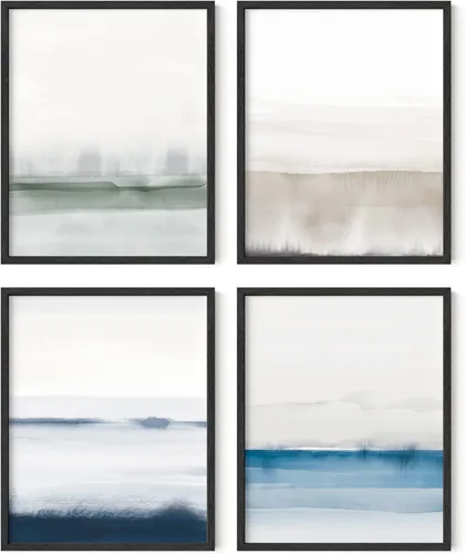 Miniatura 24 de HAUS AND HUES Arte abstracto para pared en blanco y negro, juego de 4 pósteres minimalistas en blanco y negro para paredes, pósteres estéticos Juego