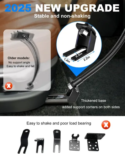 Miniatura 5 de Soporte para tablet para asiento de coche o camión, soporte largo de 19.7 pulgadas, brazo de cuello de cisne resistente para iPad Pro 12.9 Air Mini