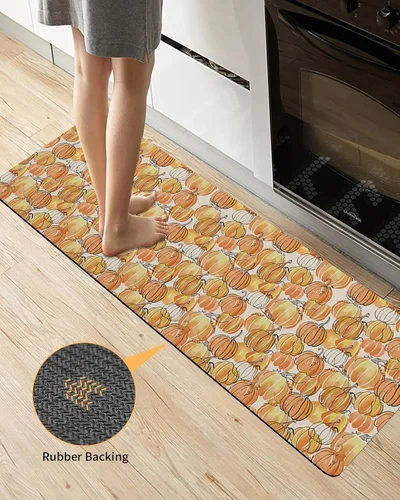 Miniatura 4 de Tapete de baño con diseño abstracto de calabazas para bañera, antideslizante, de secado rápido y absorbente, de tierra de diatomeas, para ducha