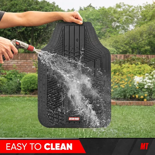Miniatura 9 de Motor Trend FlexTough Tapetes de Piso Negros para Automóviles y Tapete de Carga Juego Completo - Tapetes de Piso Automotrices de Goma para Todo Tipo
