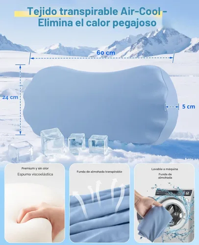 Miniatura 7 de Almohada de apoyo lumbar para dormir – Almohada de espuma viscoelástica para la parte inferior de la espalda para la cama para aliviar el dolor