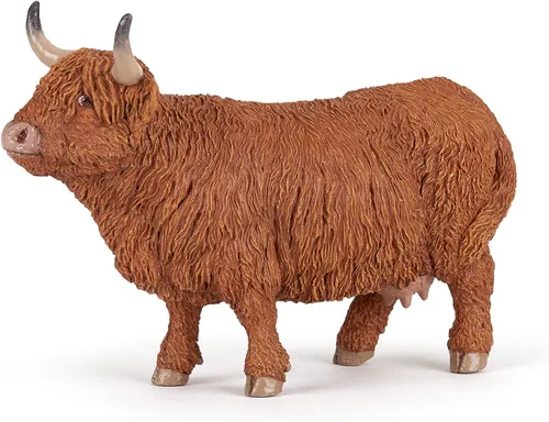 Papo - Figura realista de vaca de las tierras altas - A partir de 3 años - Colección Farm Life - Animales educativos de granja - Juguete de idea de