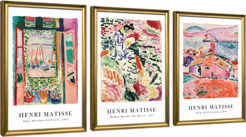 Miniatura 10 de Wieco Art Arte de Pared en Lienzo 3 Piezas Arte Abstracto de Henri Matisse Pósteres Coloridos de Matisse Impresiones en Lienzo para Decoración
