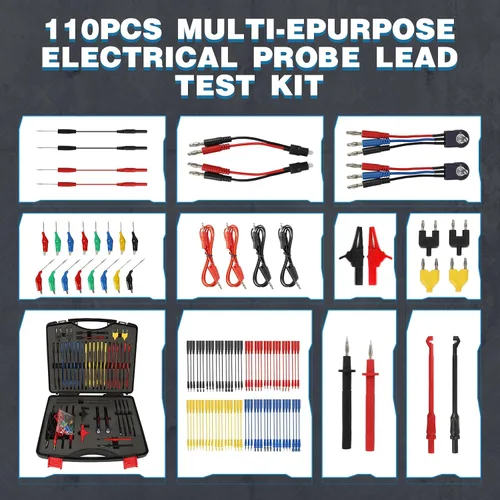 Miniatura 6 de Kit de cables de prueba de circuito automotriz de 110 piezas, kit de cables de multímetro, herramientas de diagnóstico automático multifunción