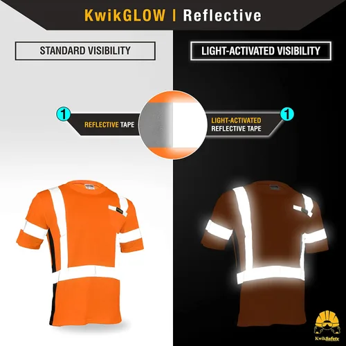 Miniatura 4 de KwikSafety - Charlotte, NC - Camisa de seguridad de manga corta OPERATOR [cinta reflectante sólida] Clase 2 Cumple con ANSI OSHA Cinta básica