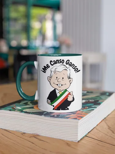 Miniatura 6 de MEXICANDOO AMLO Taza de café Me Canso Ganso con dibujos animados divertidos Muñeco AMLITO Taza de cerámica blanca brillante con colores vibrantes