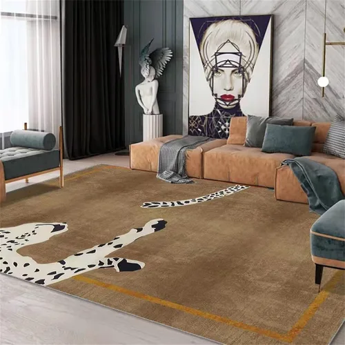 Miniatura 16 de Alfombra de área con estampado de leopardo, 3 x 5 pies, alfombra con estampado de guepardo africano majestuoso y vida silvestre, alfombra de pelo 15