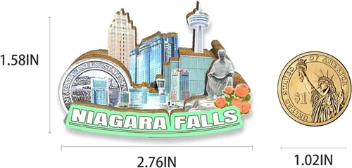 Miniatura 3 de Imán de nevera de las cataratas del Niágara de los E.E.U.U. Monumentos de madera 3D Monumentos coleccionables de viaje Decoración hecha a mano 2