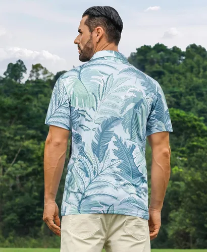 Miniatura 3 de ELETOP Polo de golf para hombre, manga corta, absorbe la humedad, polos tropicales hawaianos, camisas de golf de rendimiento para hombre, ajuste seco