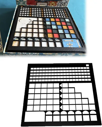 Organizador de paneles y tablero de puntuación para Azul - Bandejas antideslizantes para azulejos con compartimentos individuales