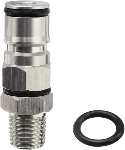 OneBom Poste de bloqueo de bola con paletas, boquilla hexagonal NPT macho de 1/4 pulgadas, adaptador de barril de maíz líquido de 19/32 "-18