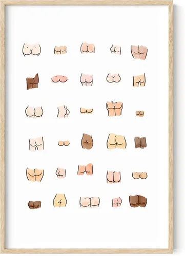 Miniatura 66 de HAUS AND HUES Funny Butts Collage - Póster artístico para decoración de baño, 12 x 16 pulgadas, sin marco