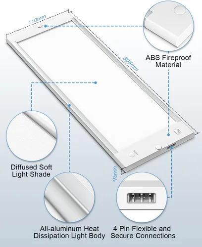 Miniatura 5 de MYPLUS Kit de iluminación LED para debajo del gabinete, luz de cocina de 5 temperaturas de color debajo de la cabina con aplicación de malla