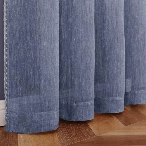 Miniatura 3 de Selectex - Cortinas transparentes de lino natural con bordes semitransparentes
